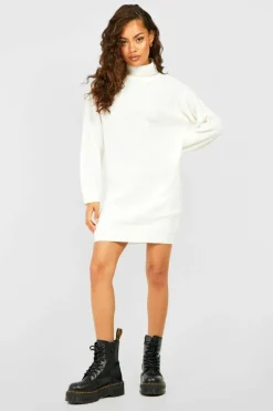 Jumper Dresses|Jumper Dresses*boohoo Roll Neck Fisherman Jumper Dress