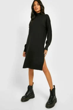 Jumper Dresses|Jumper Dresses*boohoo Roll Neck Jumper Dress black