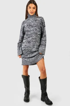 Jumper Dresses|Jumper Dresses*boohoo Roll Neck Knitted Mini Dress mono