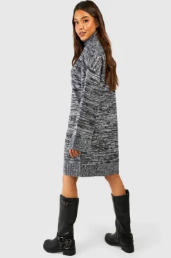 Jumper Dresses|Jumper Dresses*boohoo Roll Neck Knitted Mini Dress mono
