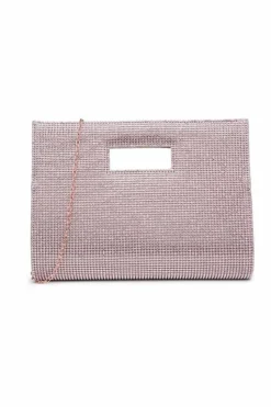 Clutch Bags*Kitise Rommy Rhinestone Studded Clutch Handbag With Handle & Chain Strap Rose Gold