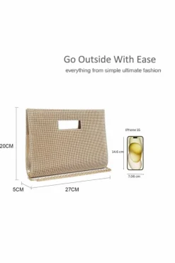 Clutch Bags*Kitise Rommy Rhinestone Studded Clutch Handbag With Handle & Chain Strap Rose Gold