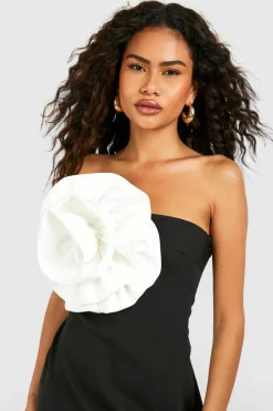 Maxi Dresses|Dresses*boohoo Rose Detail Bandeau Maxi Dress black