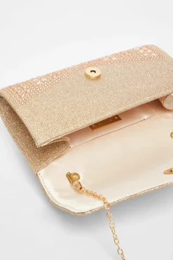 Handbags|Clutch Bags*Quiz Diamante Clutch Bag Rose Gold