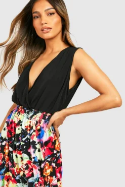 Maxi Dresses|Dresses*boohoo Rose Print Maxi Dress black