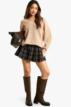 Oversized Jumpers|Jumpers*boohoo V Neck Oversized Jumper rose