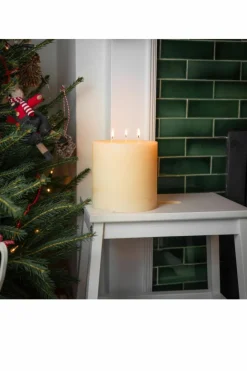 Candles & Diffusers|Candles*Nicola Spring Round 3 Wick Vanilla Pillar Candle - 130 Hours - Ivory