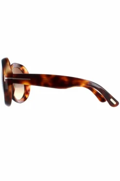 Sunglasses*Tom Ford Round Dark Havana Smoke Gradient Georgia 02 FT1011 Brown