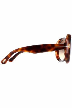 Sunglasses*Tom Ford Round Dark Havana Smoke Gradient Georgia 02 FT1011 Brown