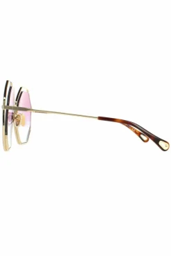 Sunglasses*Chloe Round Blue Pink Gradient CH0045S Gold