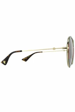 Sunglasses*Gucci Round Gold and Red Gradient Sunglasses Green