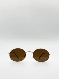 Sunglasses*SVNX Round Metal Frame Sunglasses Gold