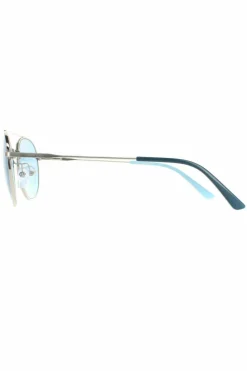 Sunglasses*CALVIN KLEIN Round Nickel Solid Light Blue CK18116S Silver