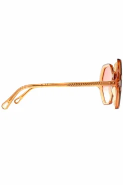 Sunglasses*Chloe Round Crystal Pink Gradient CH0008S Esther Orange
