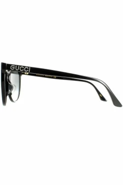 Sunglasses*Gucci Round Shiny Grey Gradient GG0729SA Black