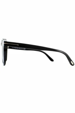 Sunglasses*Tom Ford Round Shiny Grey Smoke Sunglasses Black