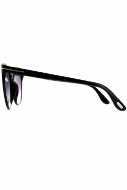 Sunglasses*Tom Ford Round Shiny Smoke Grey Gradient Sunglasses Black