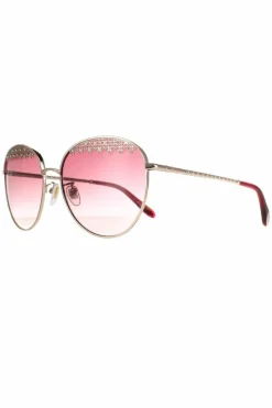 Sunglasses*Chopard Round Shiny Red Pink Gradient SCHF75S Gold