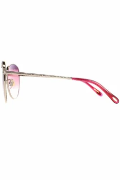 Sunglasses*Chopard Round Shiny Red Pink Gradient SCHF75S Gold