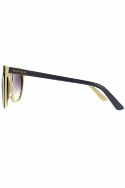Sunglasses*CALVIN KLEIN Round Slate Yellow Purple Gradient CK18509S Sunglasses Grey