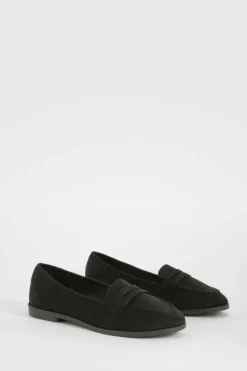 Ballet Flats|Flats*boohoo Round Toe Basic Loafers black