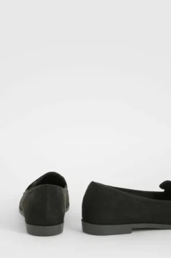 Ballet Flats|Flats*boohoo Round Toe Basic Loafers black