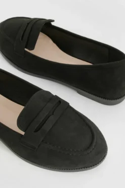 Ballet Flats|Flats*boohoo Round Toe Basic Loafers black