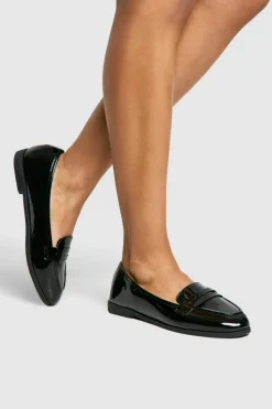 Ballet Flats|Flats*boohoo Round Toe Basic Loafers black