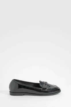 Ballet Flats|Flats*boohoo Round Toe Basic Loafers black