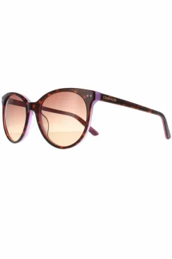 Sunglasses*CALVIN KLEIN Round Tortoise Milky Purple CK18509S Brown