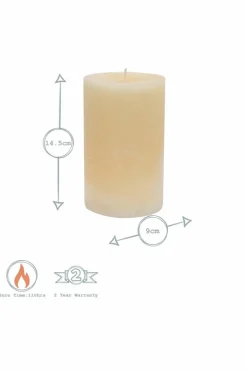 Candles & Diffusers|Candles*Nicola Spring Round Vanilla Pillar Candles - 110 Hours - - Pack of 6 Cream