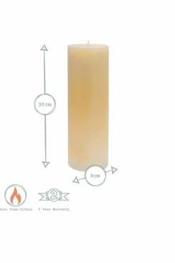 Candles & Diffusers|Candles*Nicola Spring Round Vanilla Pillar Candles - 215 Hours - - Pack of 3 Cream