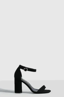 Heels*boohoo Rounded Heel 2 Part Barely There Heels black