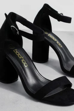 Heels*boohoo Rounded Heel 2 Part Barely There Heels black