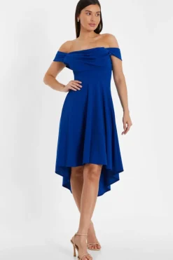 Midi Dresses*Quiz Bardot Dip Hem Midi Dress Royal