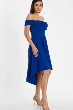 Midi Dresses*Quiz Bardot Dip Hem Midi Dress Royal