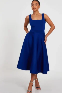 A Line Dresses|Midi Dresses*Quiz Petite A-Line Midi Dress Royal