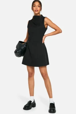A Line Dresses*boohoo Ruched A Line Mini Dress black