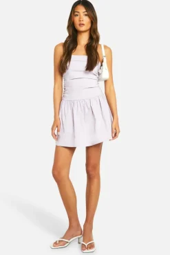 Smock Dresses*boohoo Ruched Bandeau Mini Smock Dress lilac