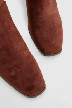 Heels|Over The Knee Boots*boohoo Ruched Block Heel Knee High Boot chocolate