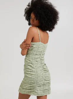 Cami Dresses*Pink Vanilla Ruched Broderie Cami Mini Dress Green