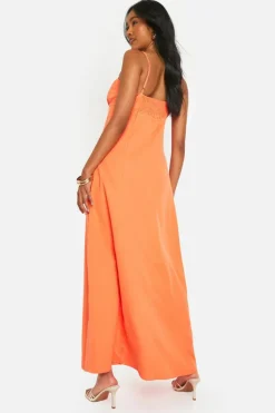 Smock Dresses*boohoo Ruched Maxi Dress orange