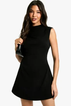 A Line Dresses|Mini Dresses*boohoo Ruched Tailored A-Line Dress black