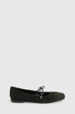 Ballet Flats|Flats*boohoo Ruched Tie Ballet Flats black