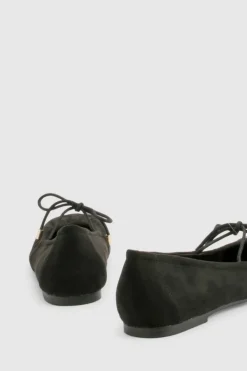 Ballet Flats|Flats*boohoo Ruched Tie Ballet Flats black