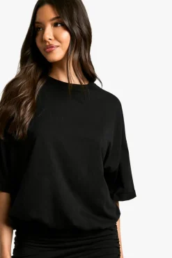 T-Shirt Dresses|Shirt Dresses*boohoo Ruched T-shirt Mini Dress black