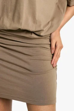 T-Shirt Dresses|Shirt Dresses*boohoo Ruched T-shirt Mini Dress taupe