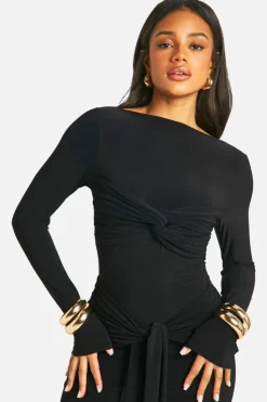 Bodycon Dresses|Maxi Dresses*boohoo Ruched Twist Detail Maxi Dress black