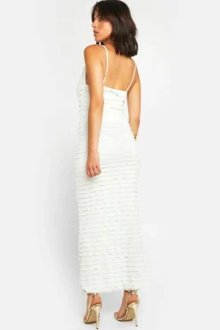 Cami Dresses*boohoo Ruffle Cowl Maxi Dress white