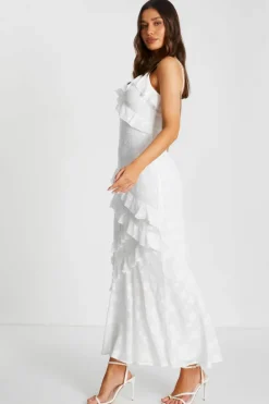 Wrap Dresses*Quiz Ruffle Wrap Midaxi Dress White